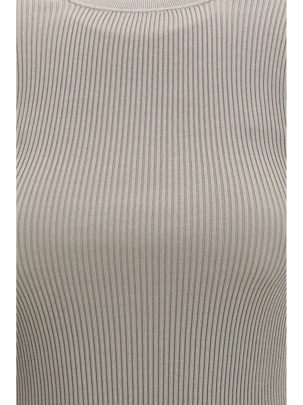 Ribbed-Knit Short-Sleeved T-Shirt