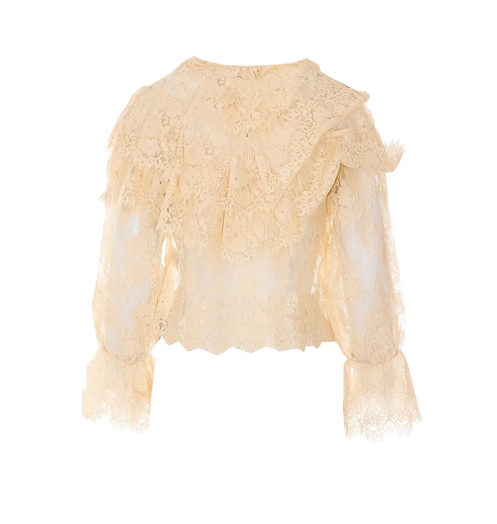 Rixo Lace Ruffled Top