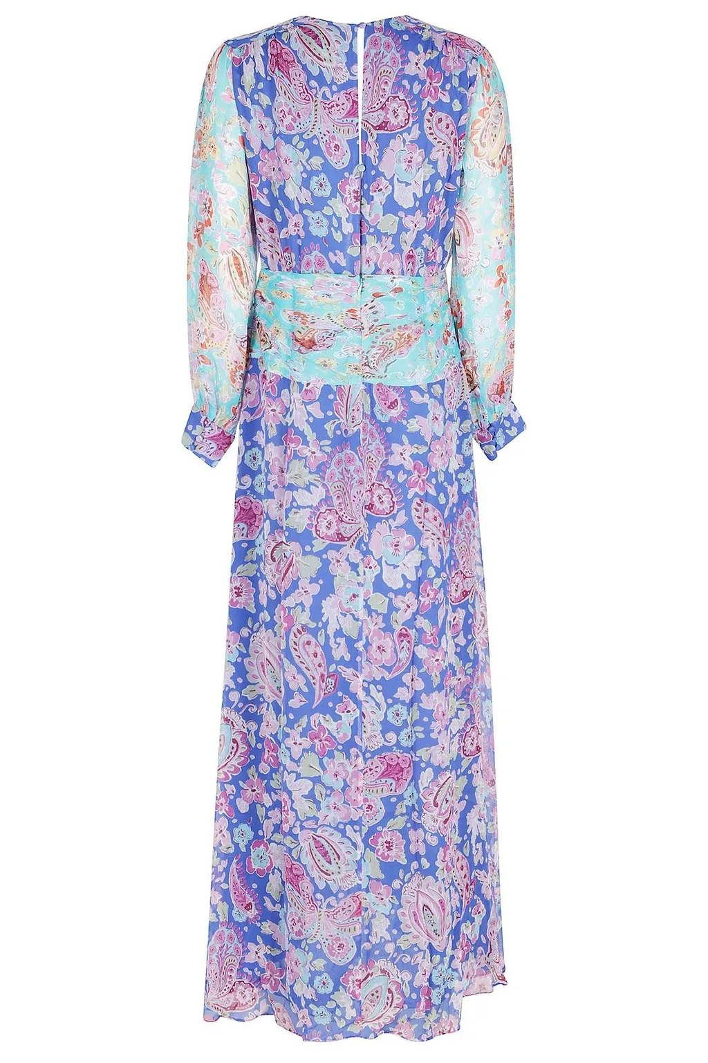 Rixo Long Sleeved V-Neck Dress