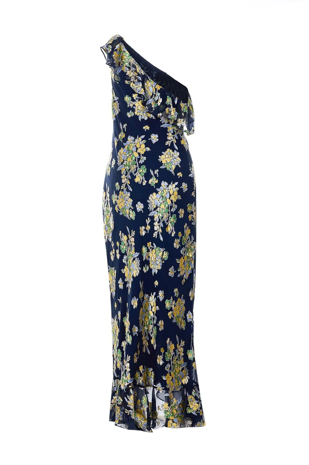 Rixo One Shoulder Floral Print Dress