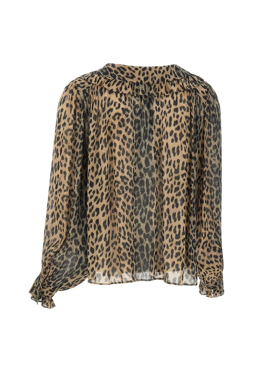 Pattern-Printed Long-Sleeved Blouse