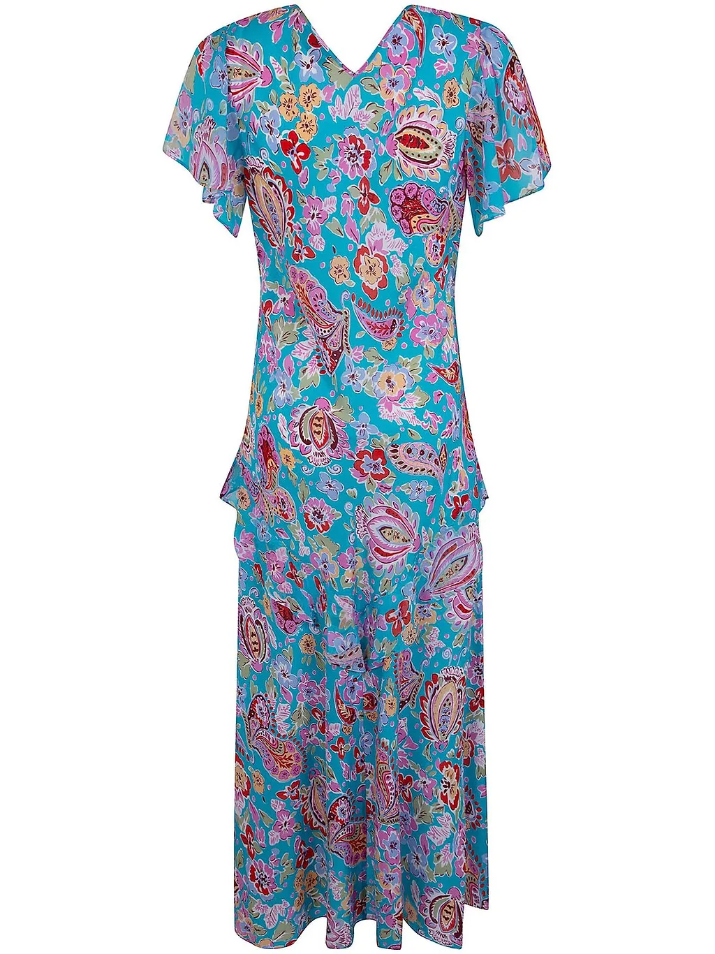 Rixo Short Sleeve V-Neck Dress