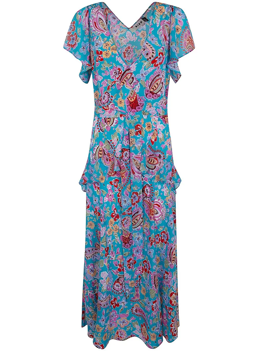 Rixo Short Sleeve V-Neck Dress