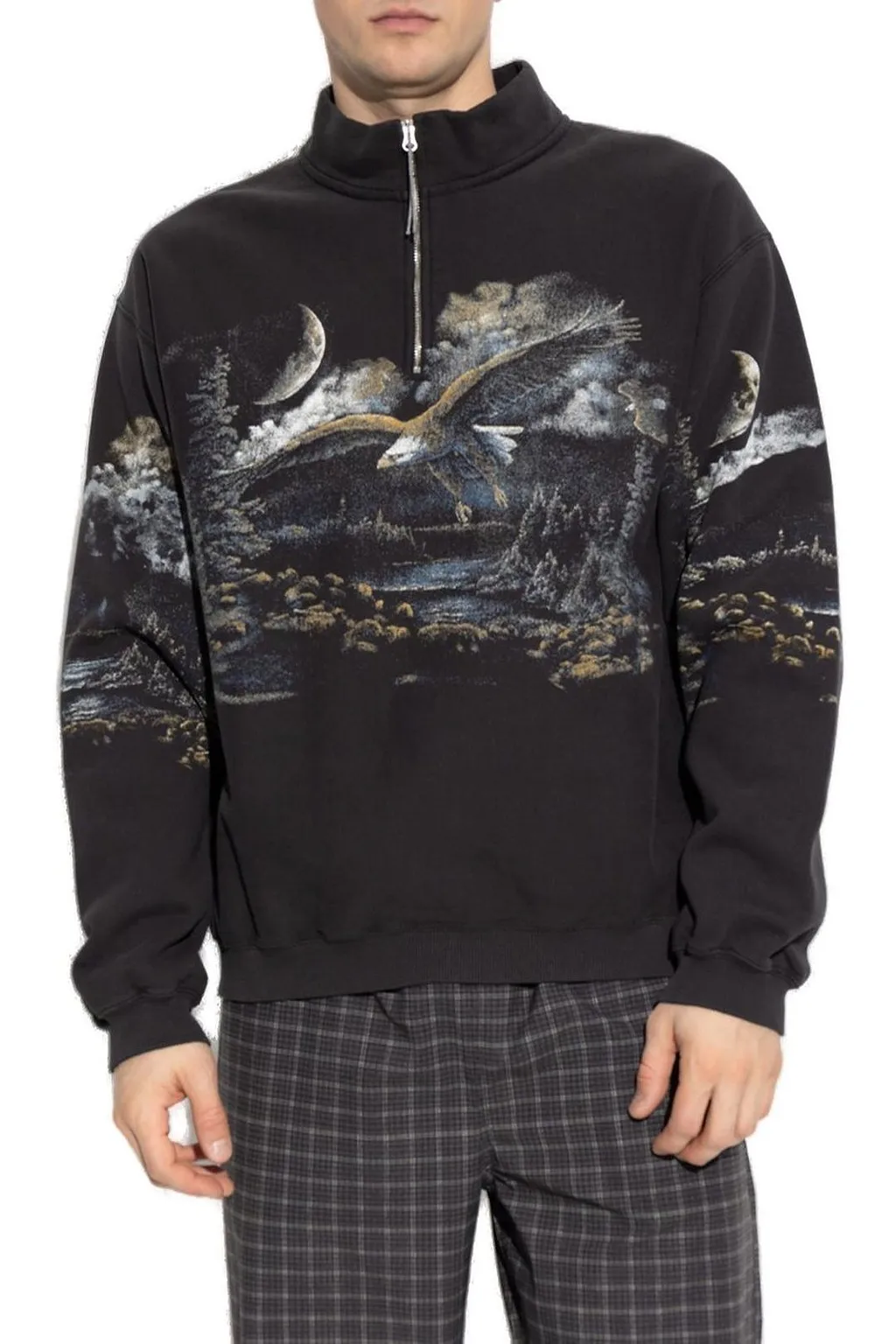 Roa Fai Printed Half-Zip Sweatshirt