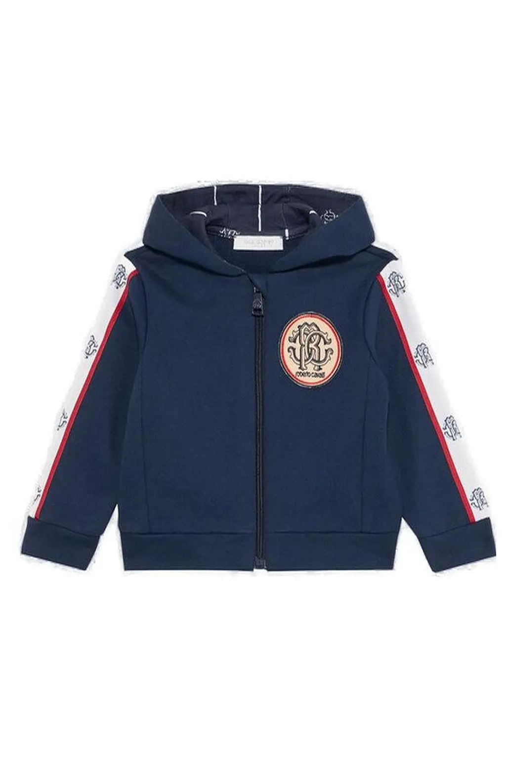 Roberto Cavalli Junior Logo Patch Zip-Up Hoodie
