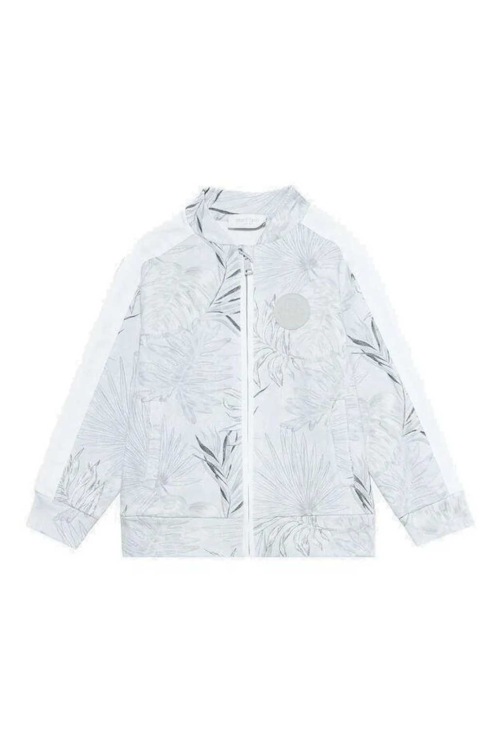 Roberto Cavalli Junior Foliage-Printed Zip-Up Sweatshirt