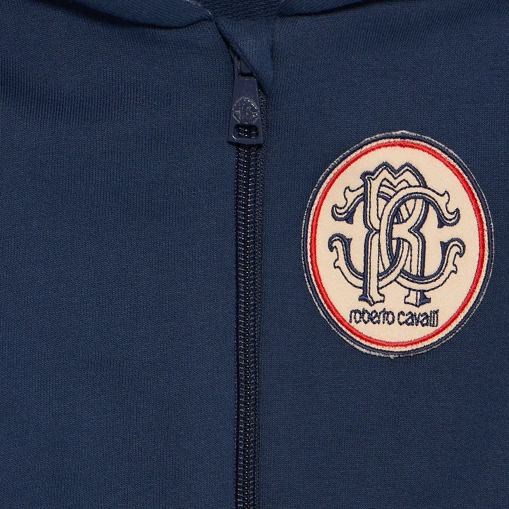 Roberto Cavalli Junior Logo Patch Zip-Up Hoodie