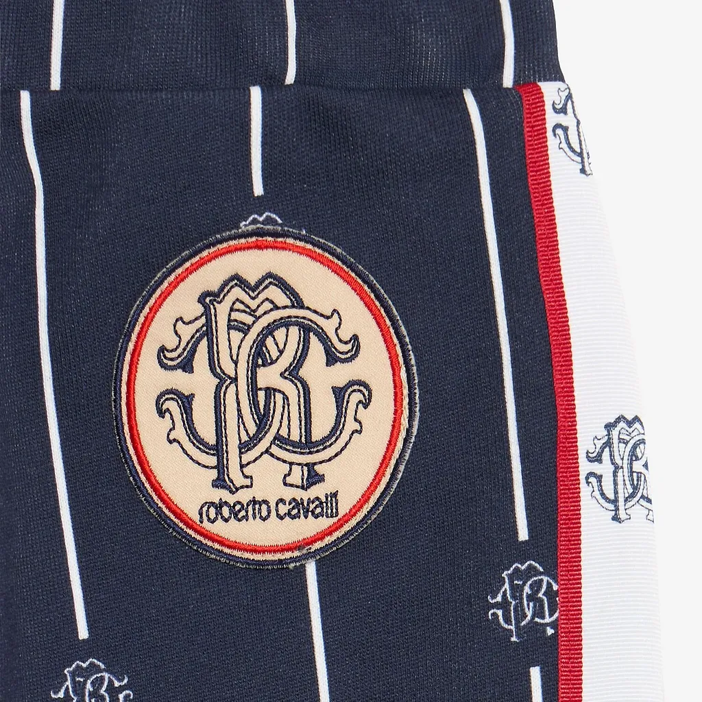Roberto Cavalli Junior Logo-Patch Striped Track Pants