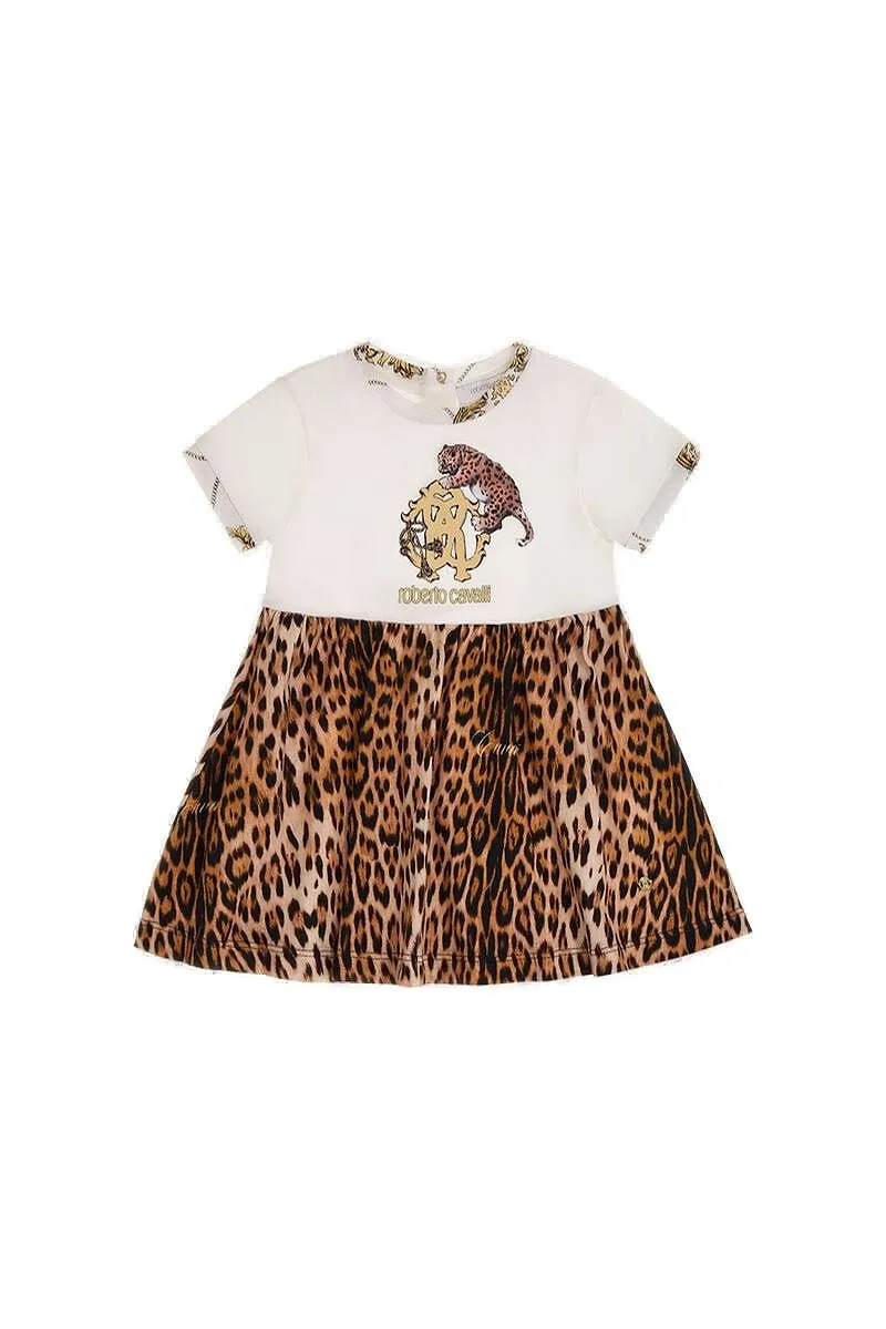 Roberto Cavalli Kids Leopard Fantasy Baby Dress