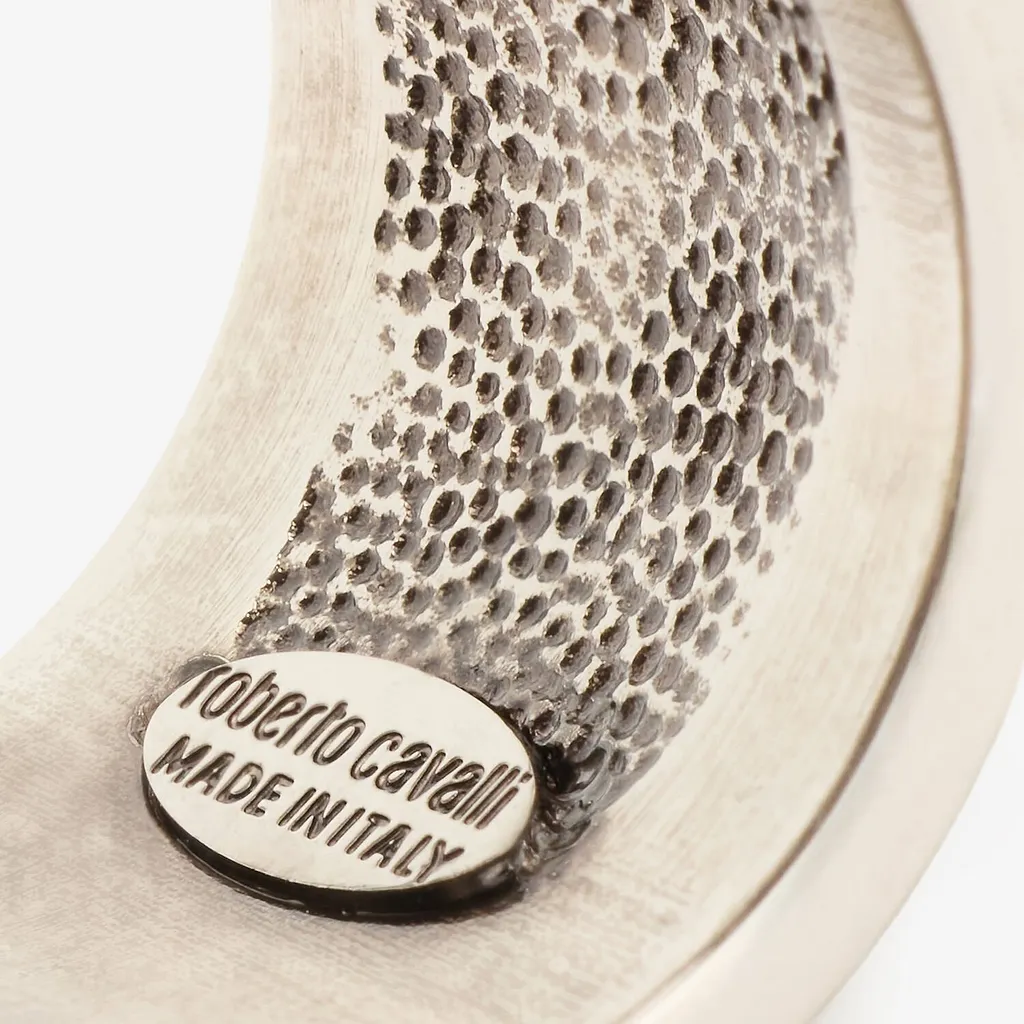 Roberto Cavalli Logo Engraved Snake Ring