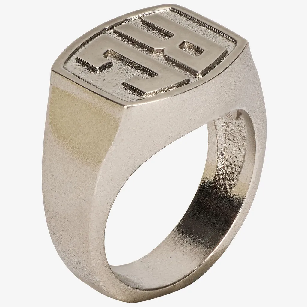 Roberto Cavalli Rc Monogram Hammered Ring