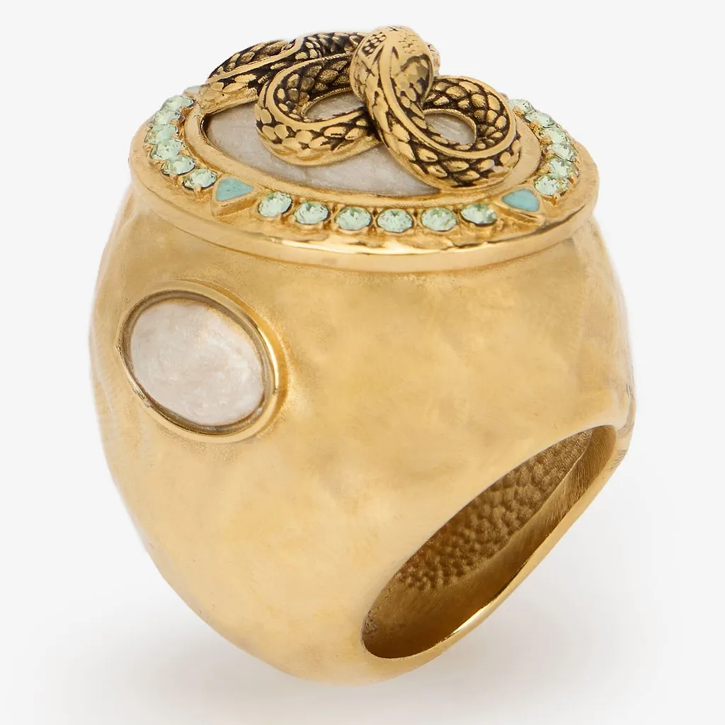 Roberto Cavalli Snake Gemstone Statement Ring