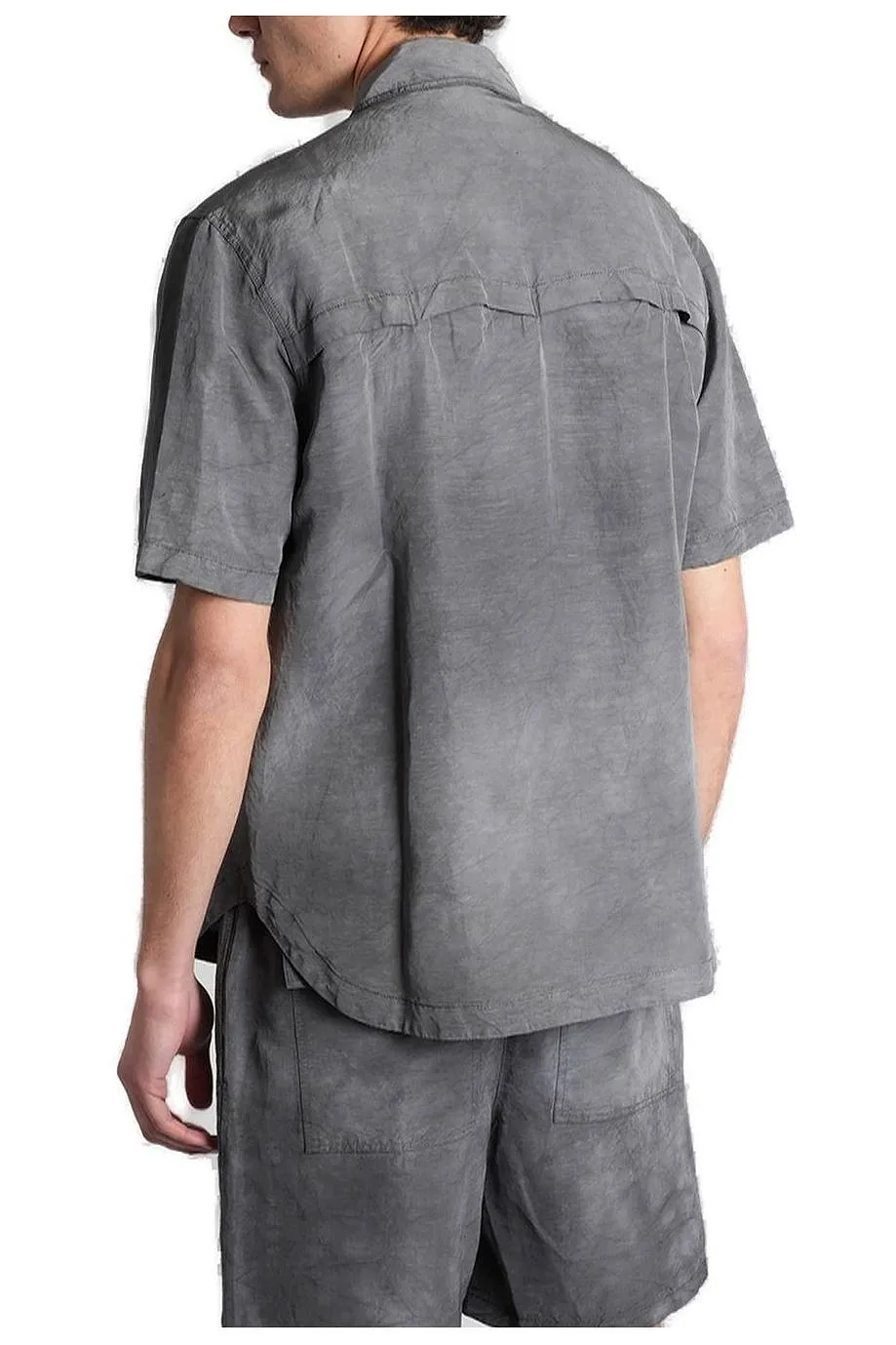 Roberto Collina Zip-Up Short-Sleeve Laminated Shirt