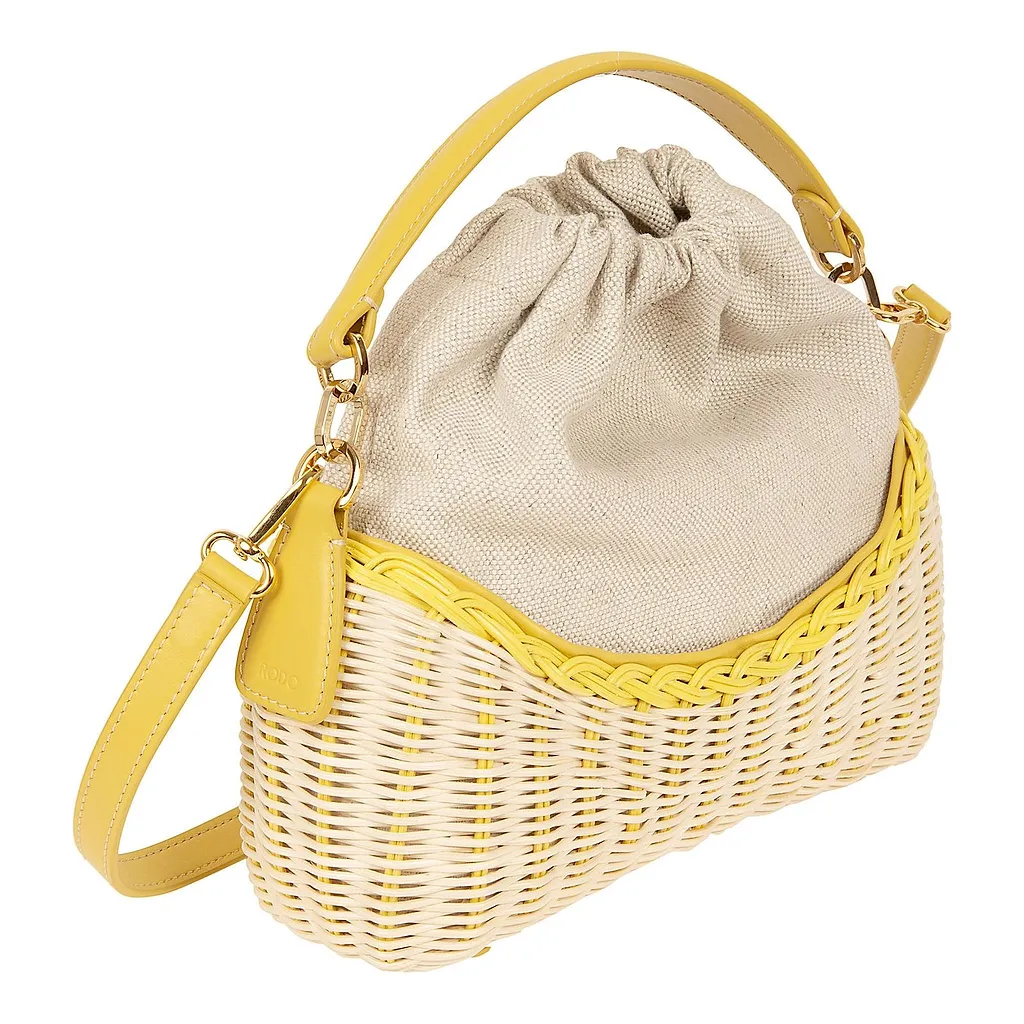 Rodo Woven Drawstring Bucket Bag
