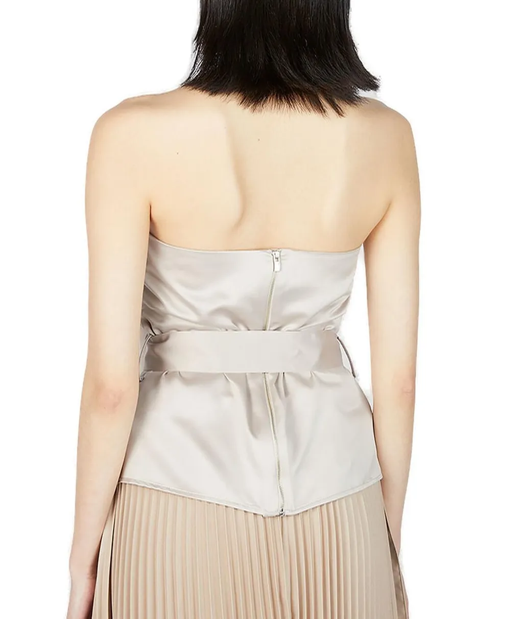 Rokh Bustier-Detail Satin Top