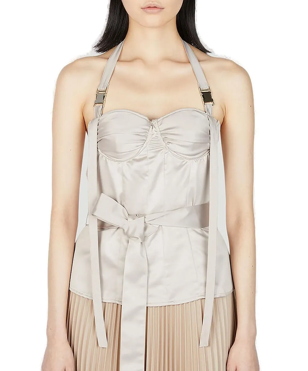 Rokh Bustier-Detail Satin Top