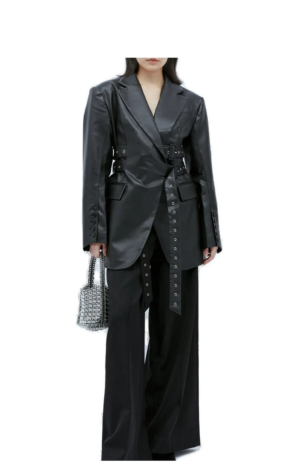 Rokh Side Tie-Fastened Long-Sleeved Blazer