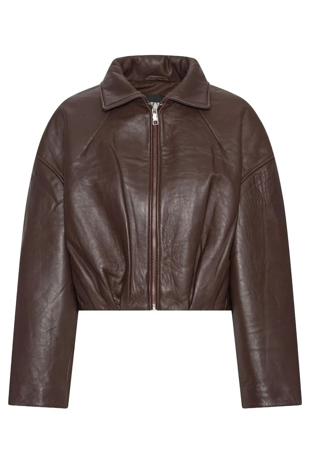 Rotate Cropped Zip Leather Jacket