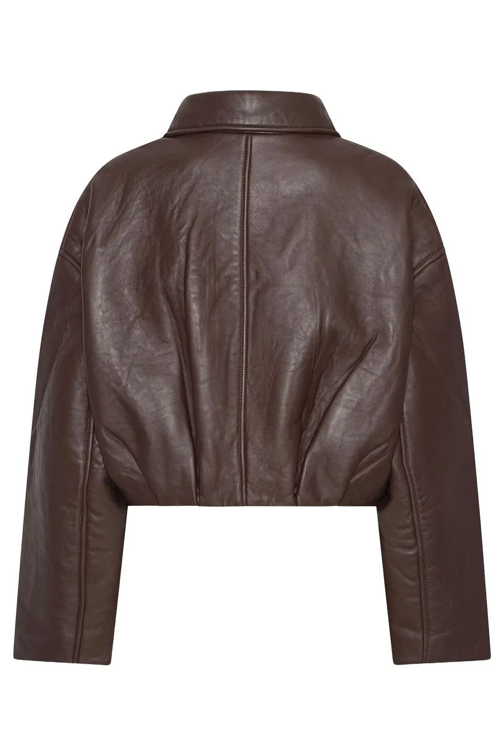 Rotate Cropped Zip Leather Jacket