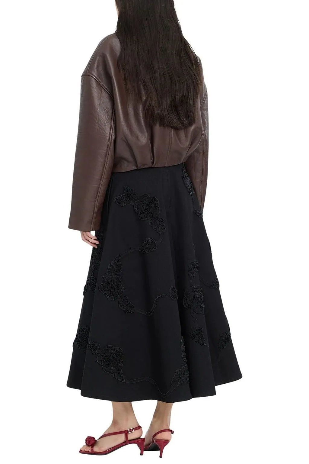 Rotate Cropped Zip Leather Jacket