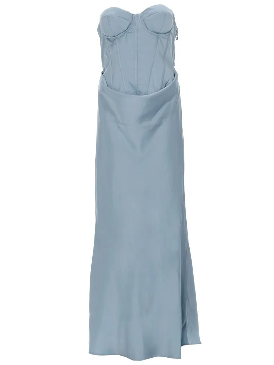 Draped Bustier Maxi Dress