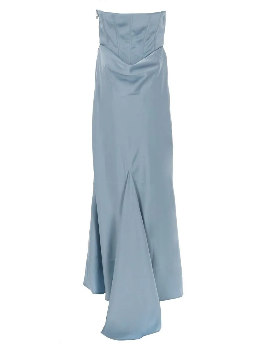 Draped Bustier Maxi Dress