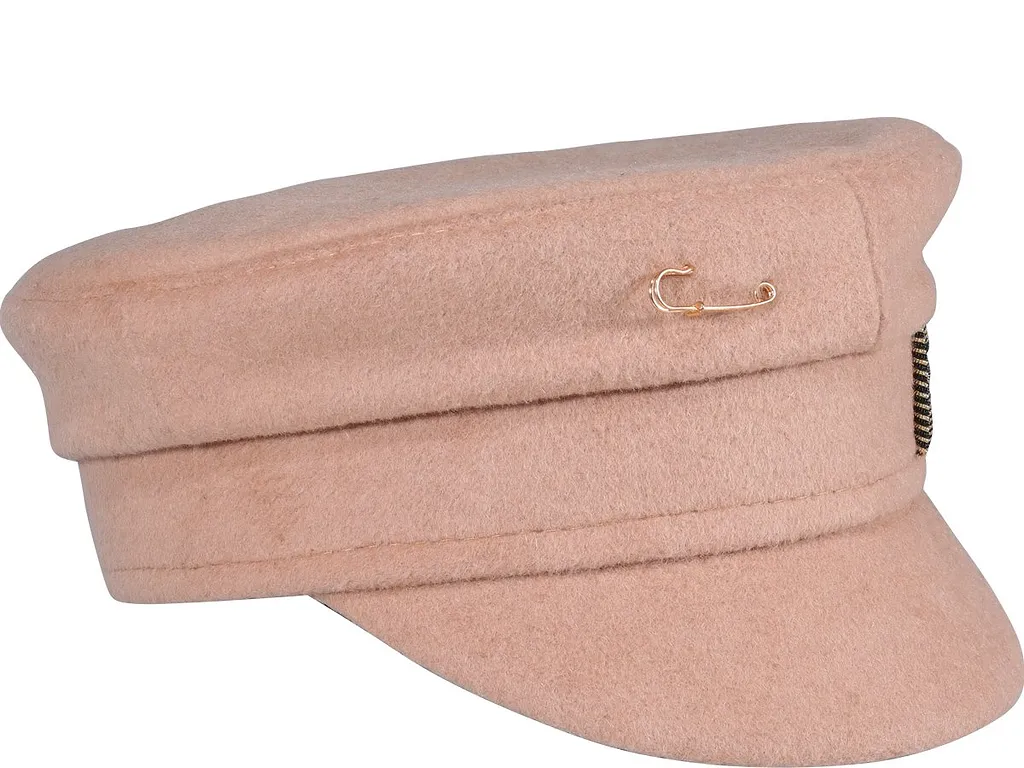 Logo-Detail Curved Brim Beret
