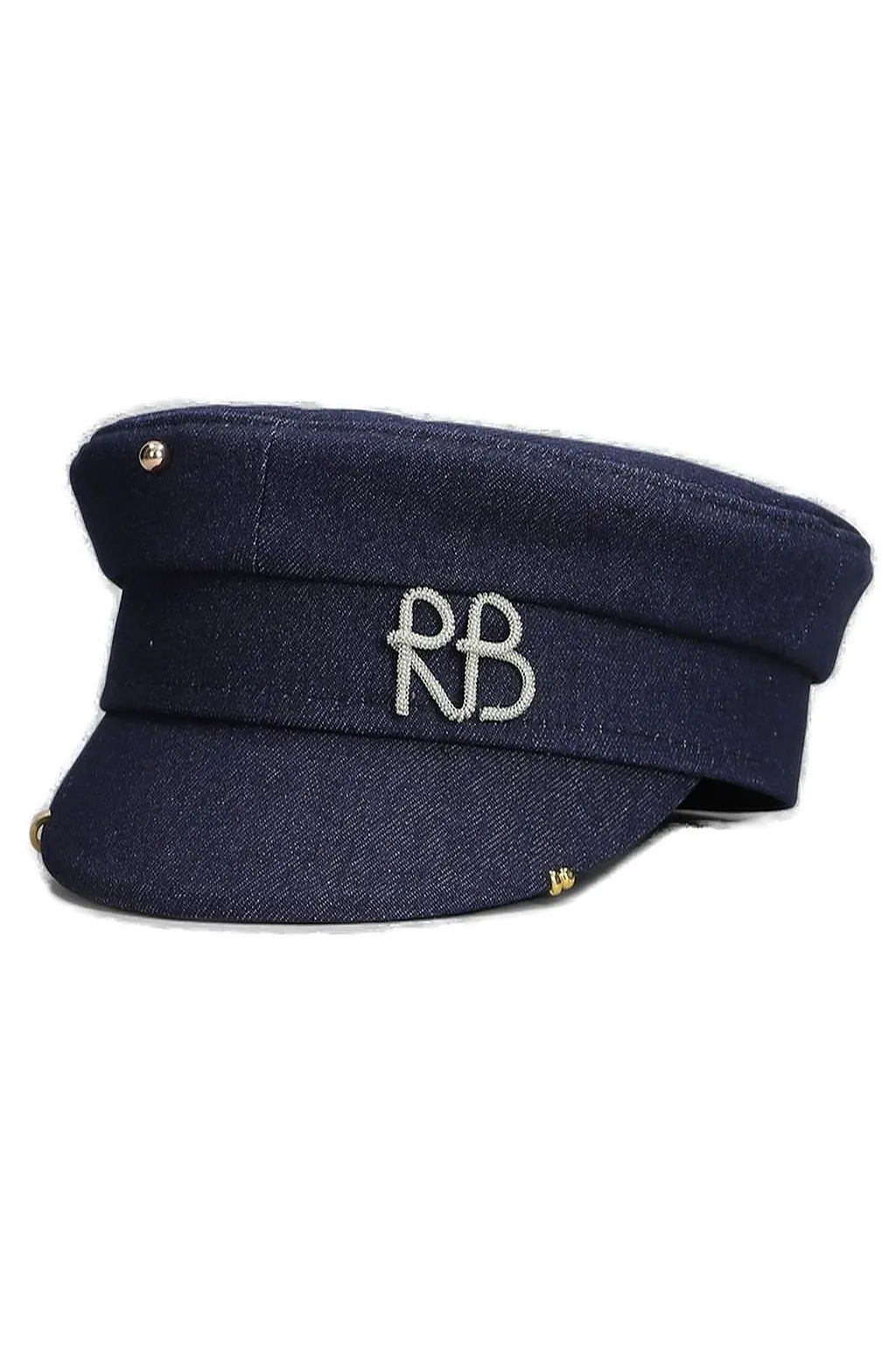 Ruslan Baginskiy Stud Detailed Denim Baker Boy Hat