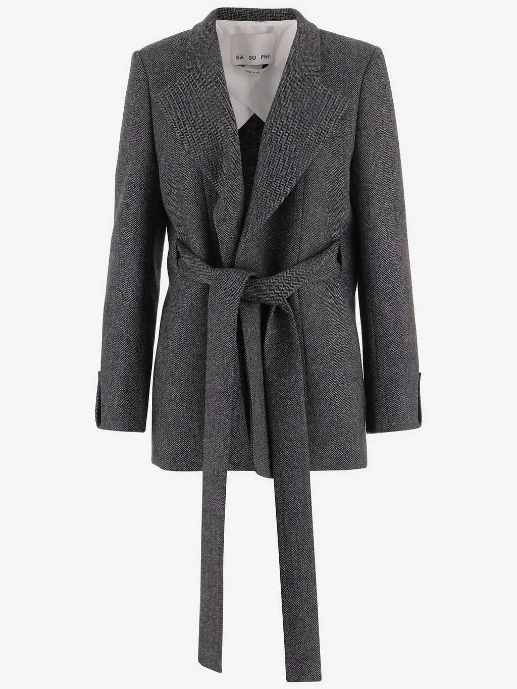 Sa Su Phi Belted Herringbone Blazer