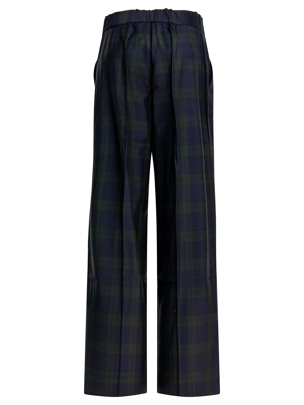 Checked Wide-Leg Pants