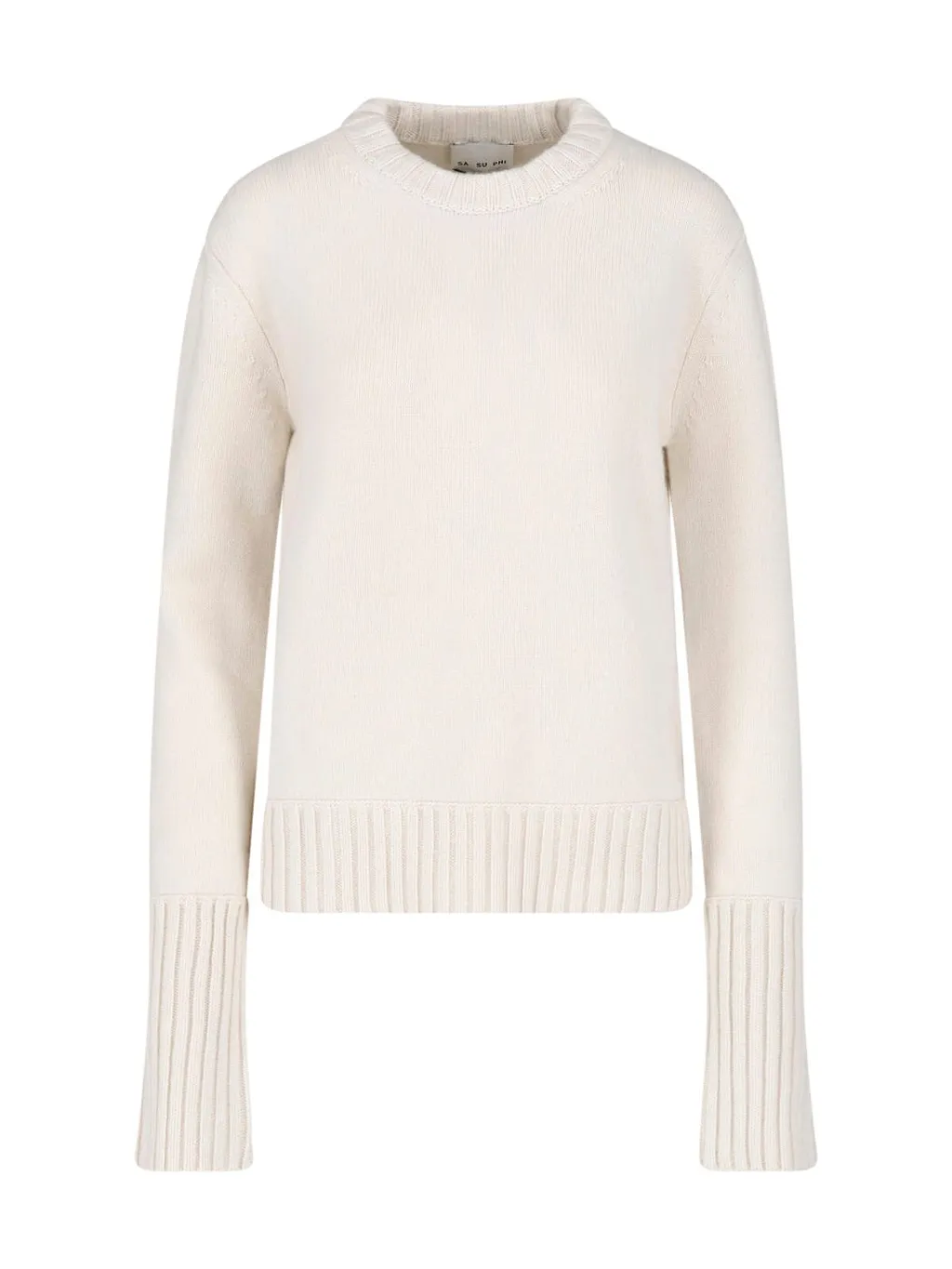 Ribbed Cuff Knitted Sweater