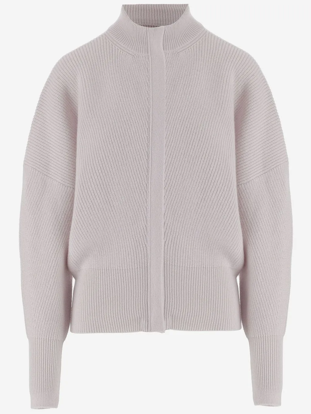 Ribbed High Neck Knitted Sweater