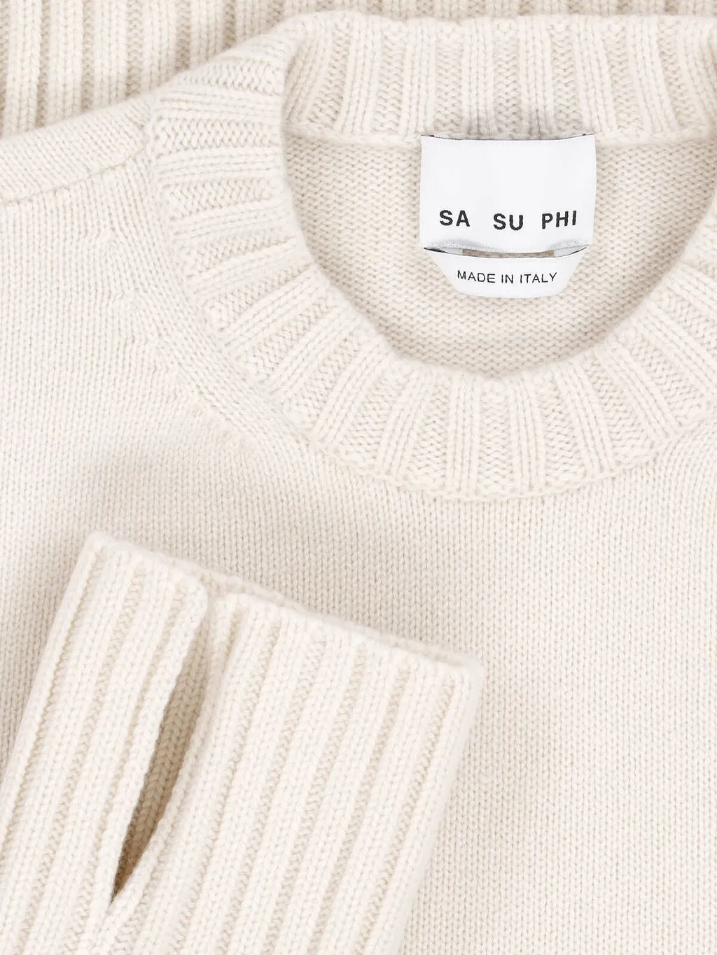 Ribbed Cuff Knitted Sweater