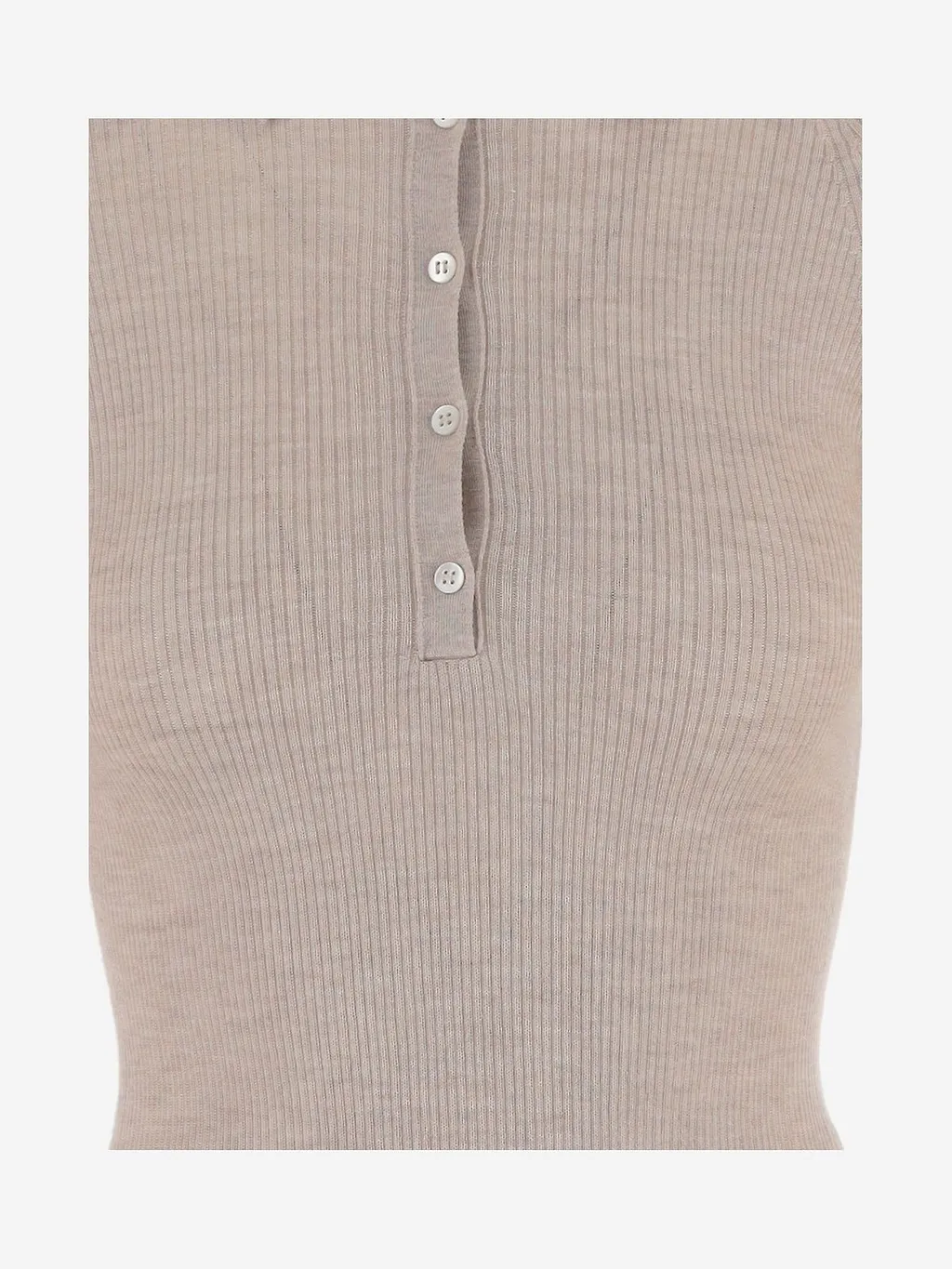 Sa Su Phi Ribbed Long Sleeve Knitted Polo Top