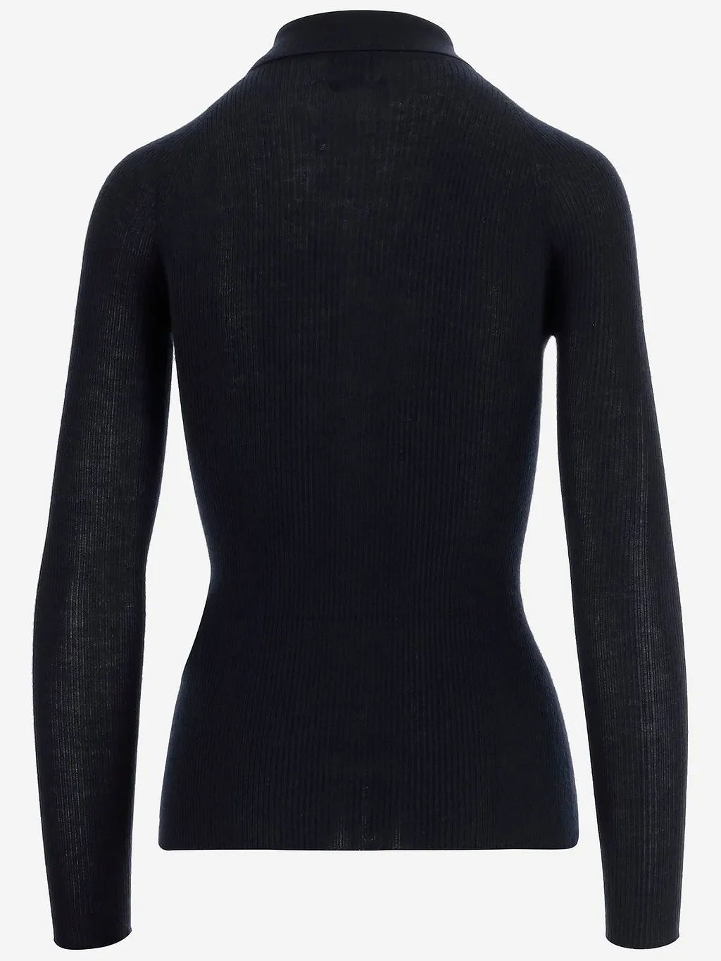 Sa Su Phi Ribbed Long-Sleeve Knitted Polo Top
