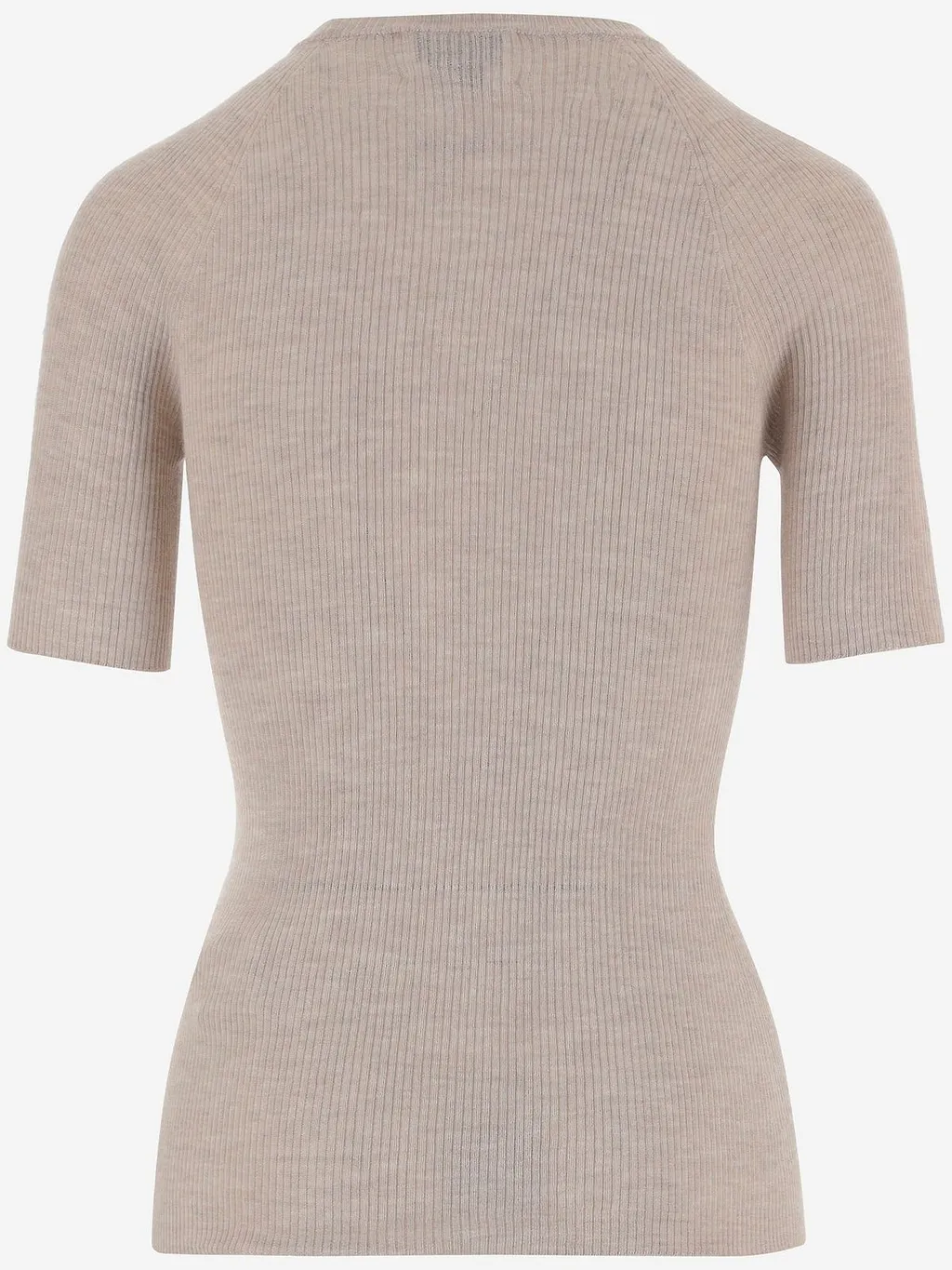 Sa Su Phi Ribbed Short-Sleeve Knitted Top