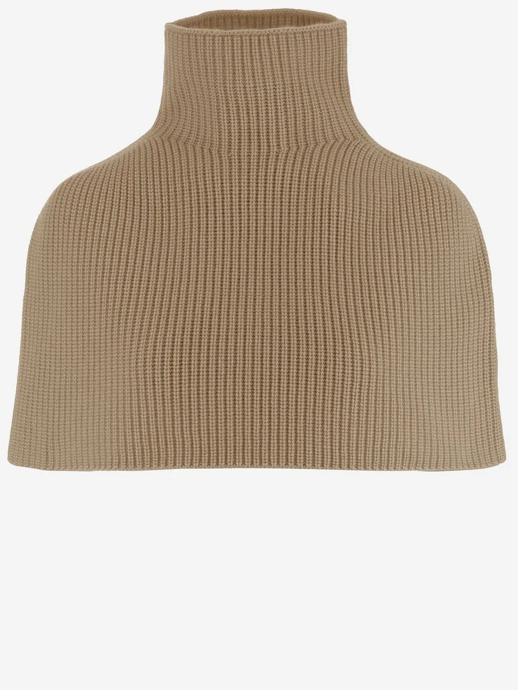 Ribbed Turtleneck Cape