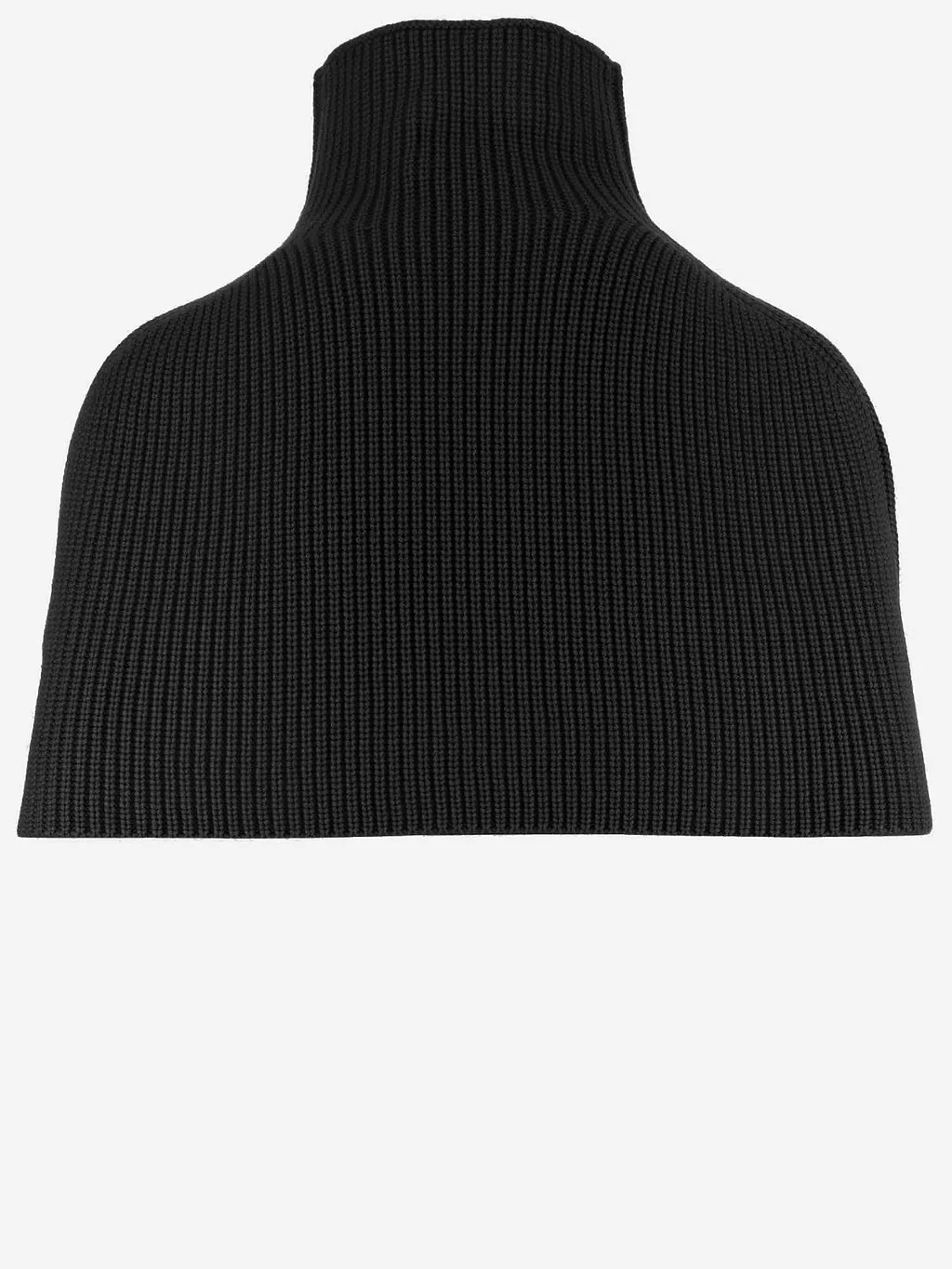 Ribbed Turtleneck Cape