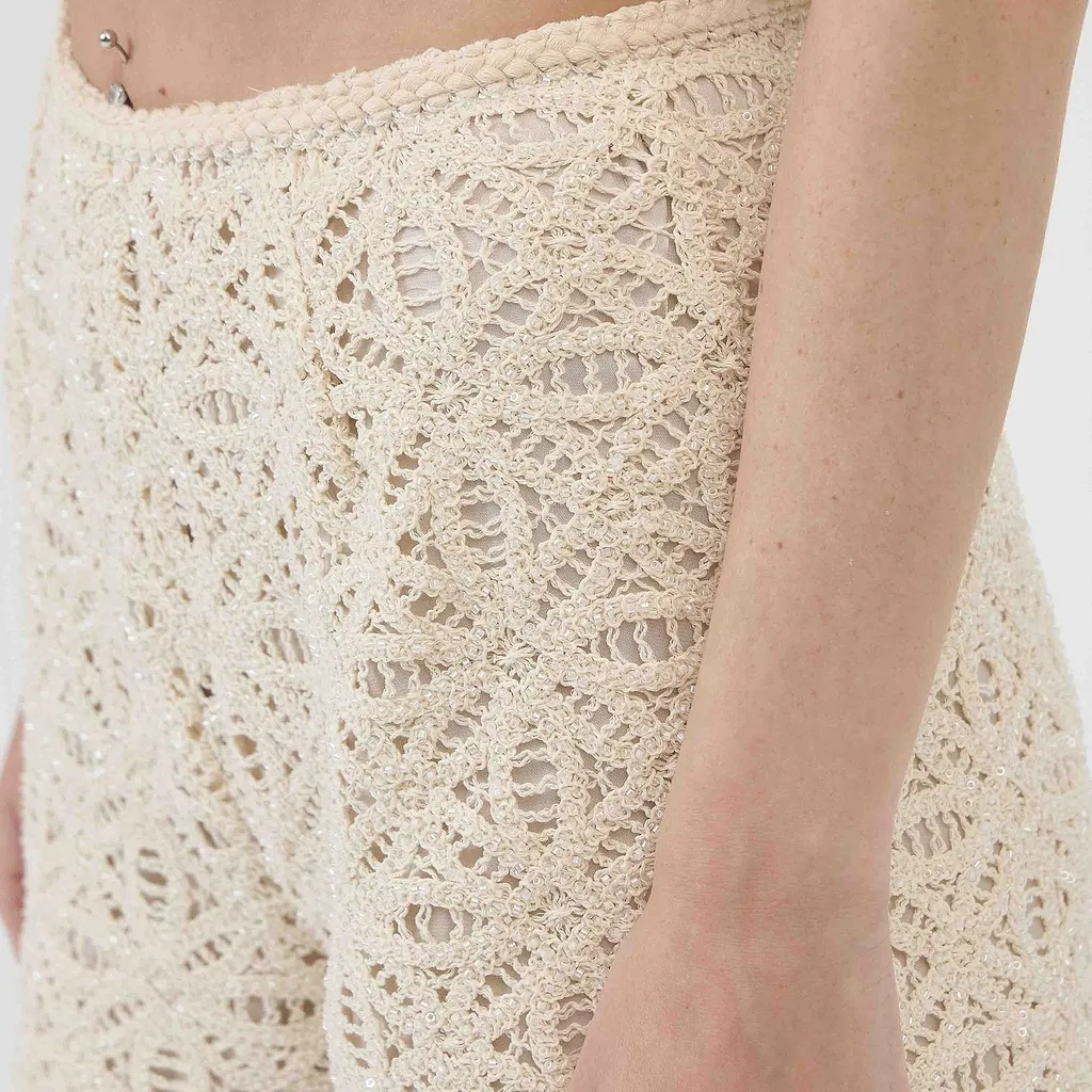 Crochet High-Waist Shorts