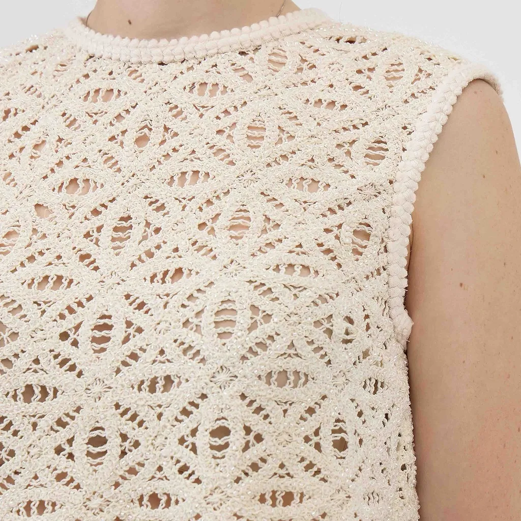 Sabina Musayev Crochet Open-Back Top