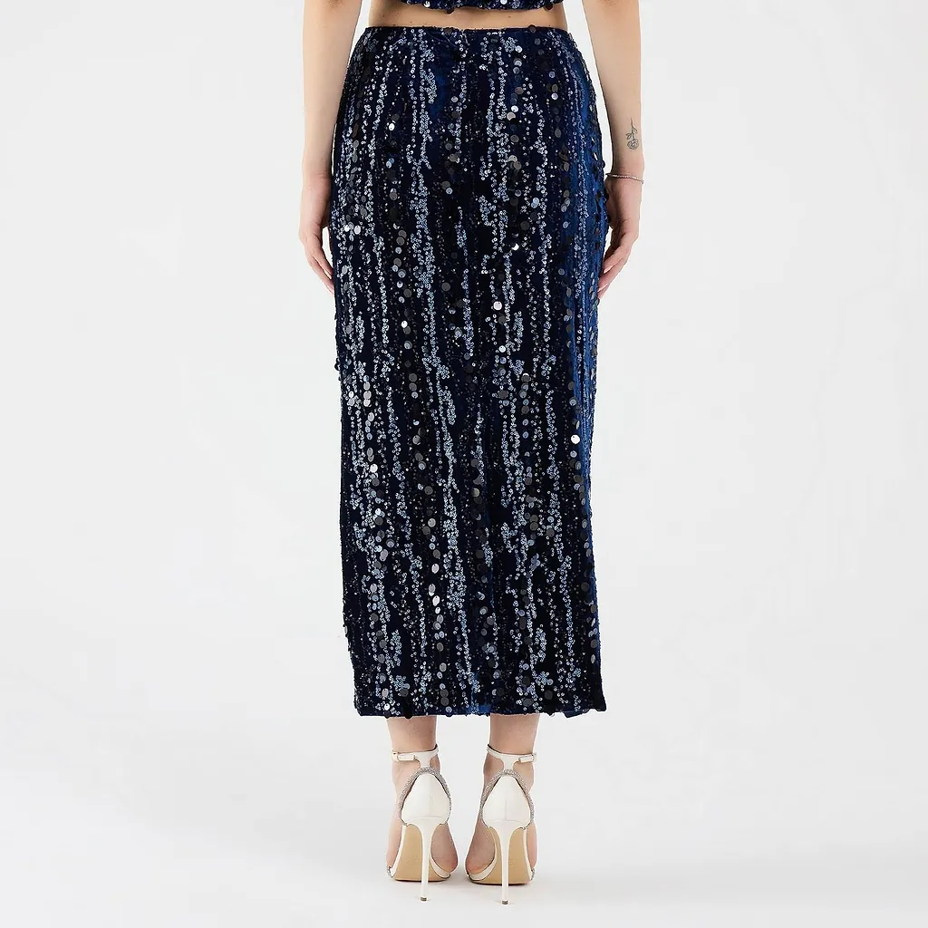 Sabina Musayev Draped Sequinned Skirt