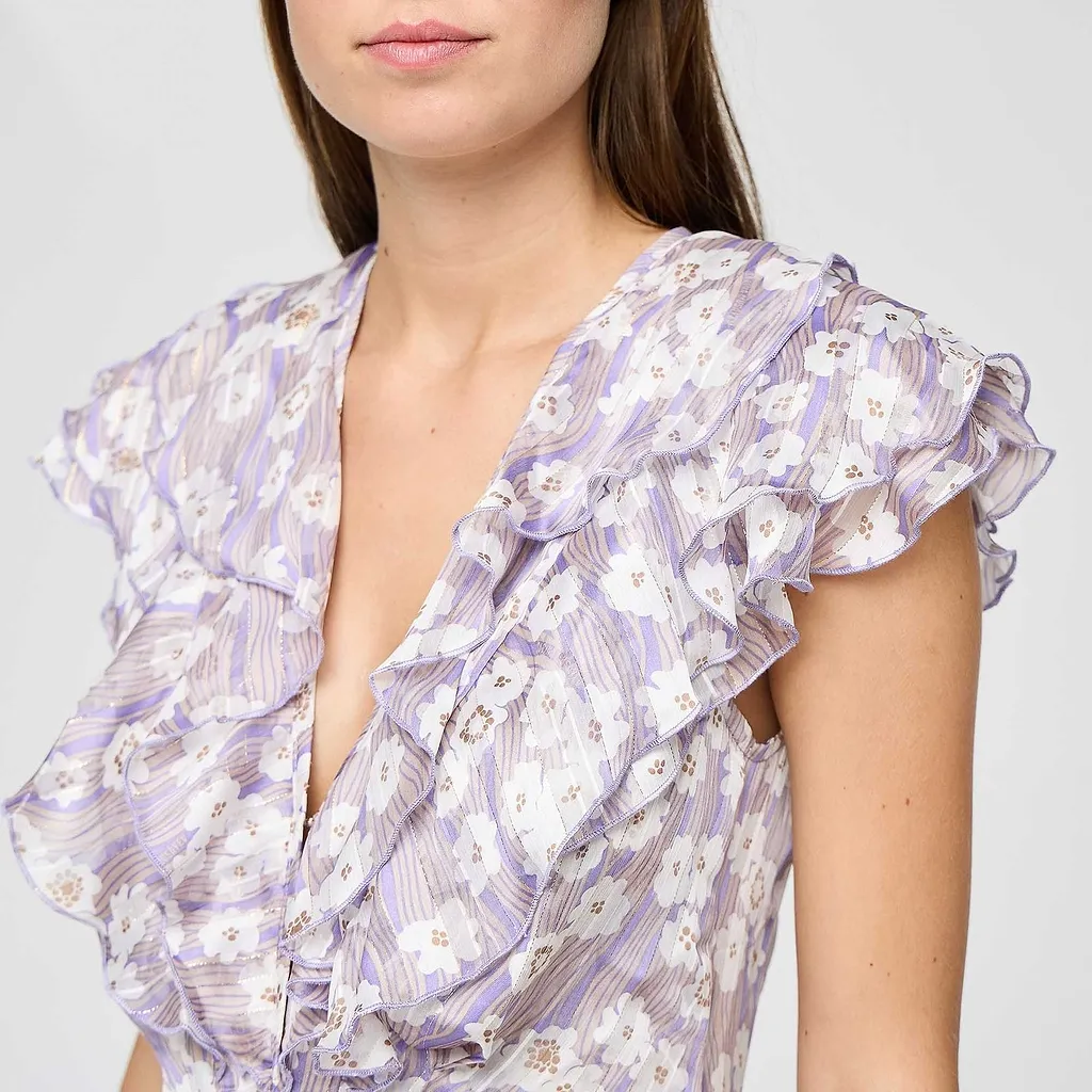 Sabina Musayev Ruffled Floral Mini Dress