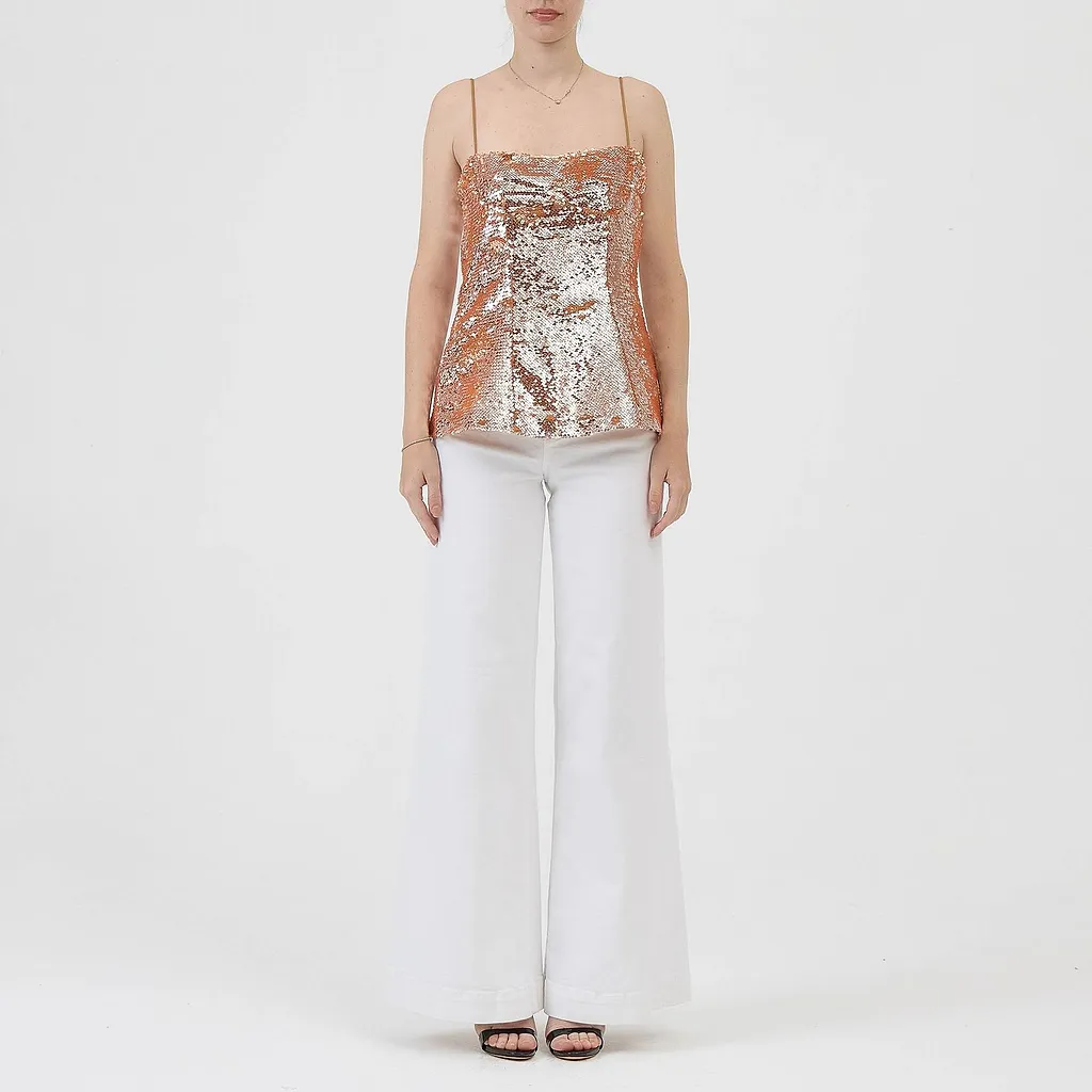 Sabina Musayev Sequin Camisole Top