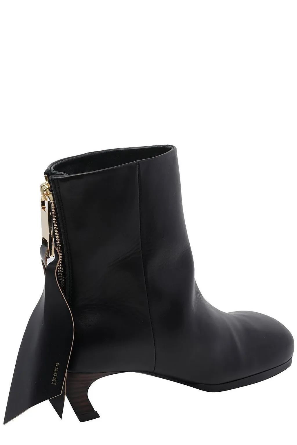 Sacai Back Zip Mid Heel Ankle Boots