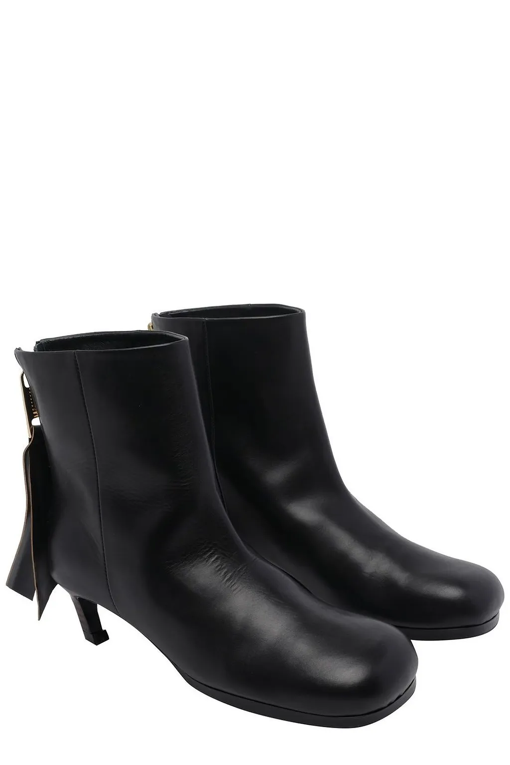 Sacai Back Zip Mid Heel Ankle Boots