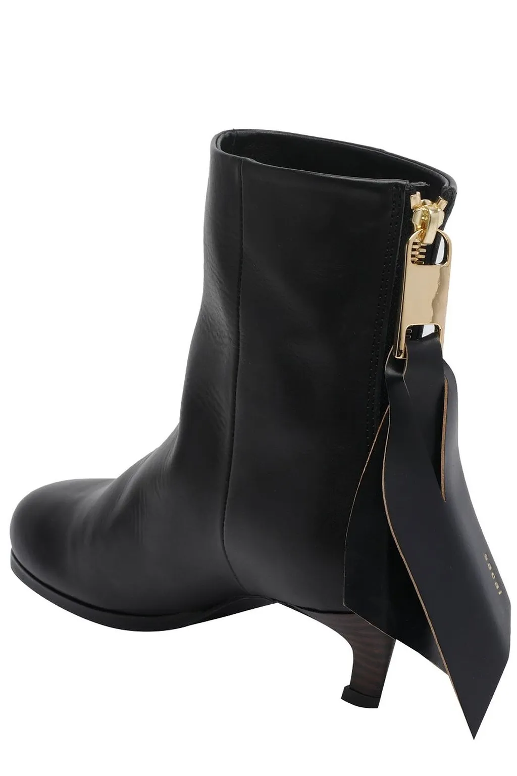 Sacai Back Zip Mid Heel Ankle Boots