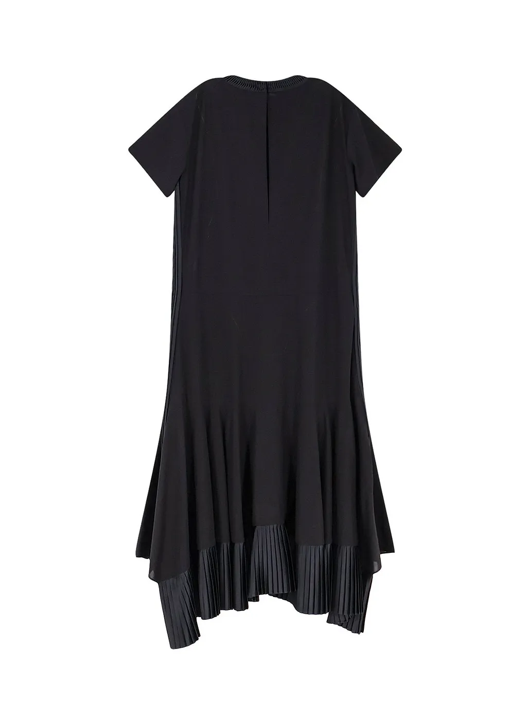 Sacai Ruffled Asymmetric Crewneck Dress