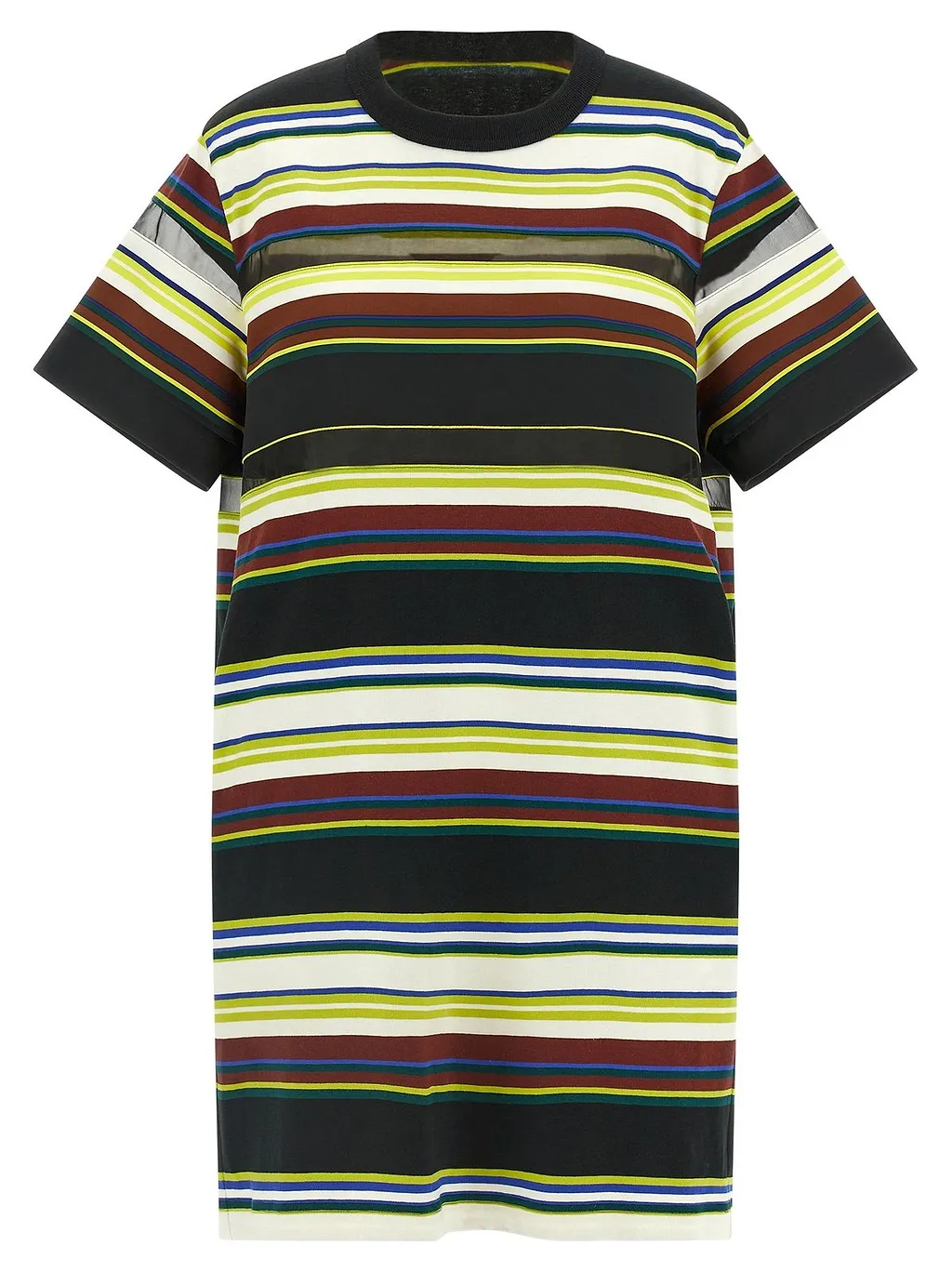 Sacai Striped Crewneck T-Shirt Dress