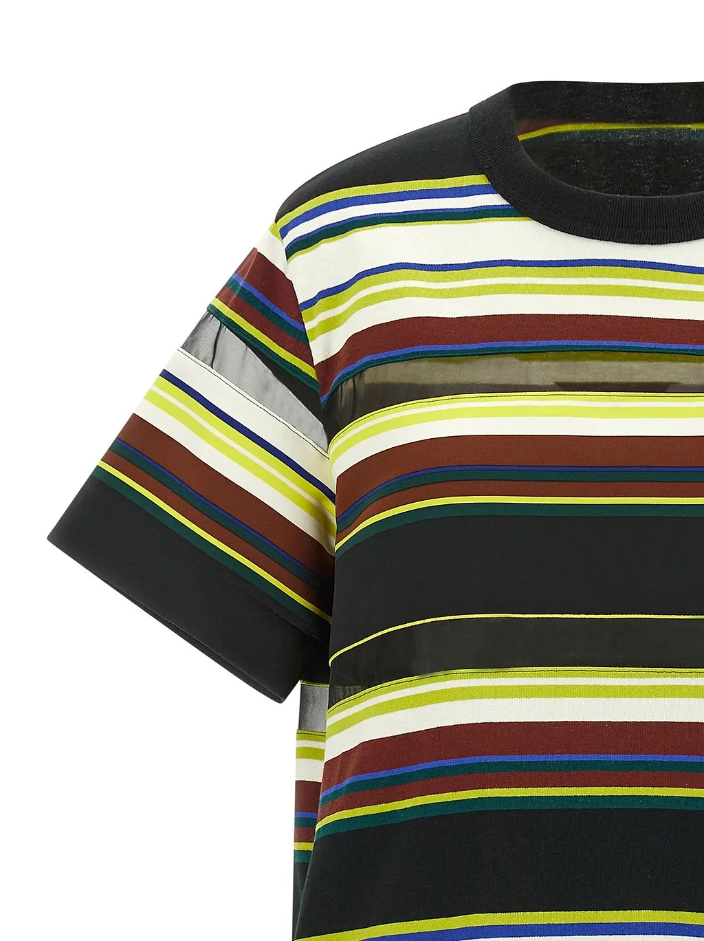 Sacai Striped Crewneck T-Shirt Dress