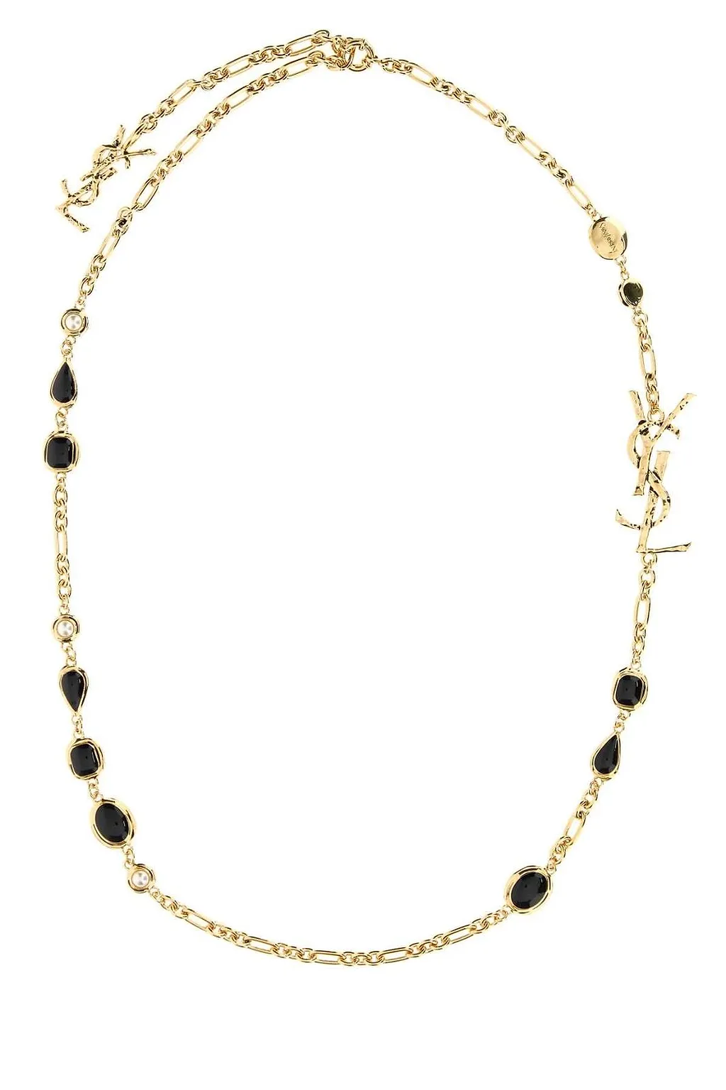 Saint Laurent Cassandre Logo Plaque Necklace
